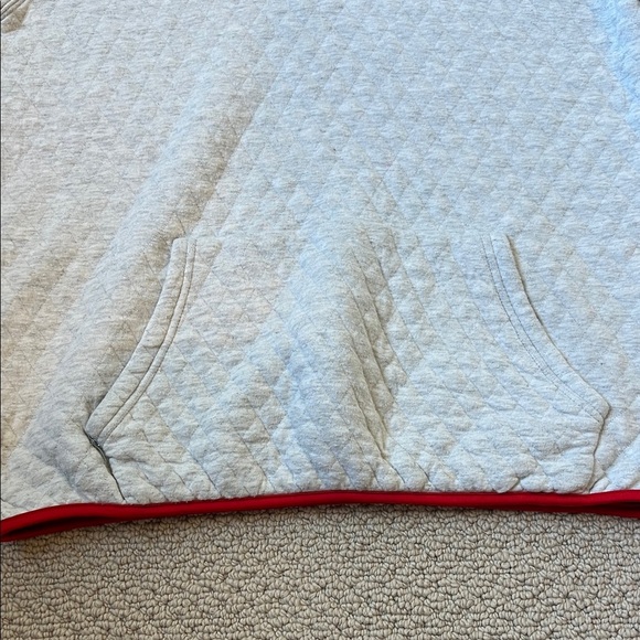 Women’s Marine Layer Quilted Sweater with Red Accents - Picture 3 of 4